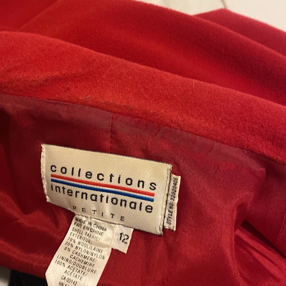 Vintage Collections Internationale wool cashmere blend red blazer EUC - Picture 8 of 8